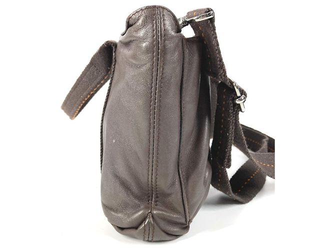 Hermès Caravan Horizontal PM Leder Schultertasche Braun Orange - vista 4