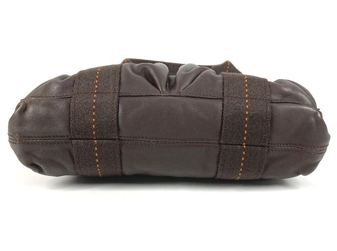 Hermès Caravan Horizontal PM Leder Schultertasche Braun Orange - vista 5