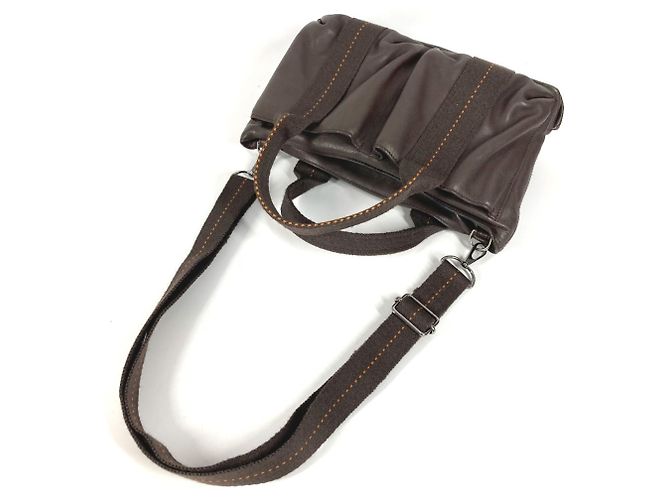 Hermès Caravan Horizontal PM Leder Schultertasche Braun Orange - vista 8