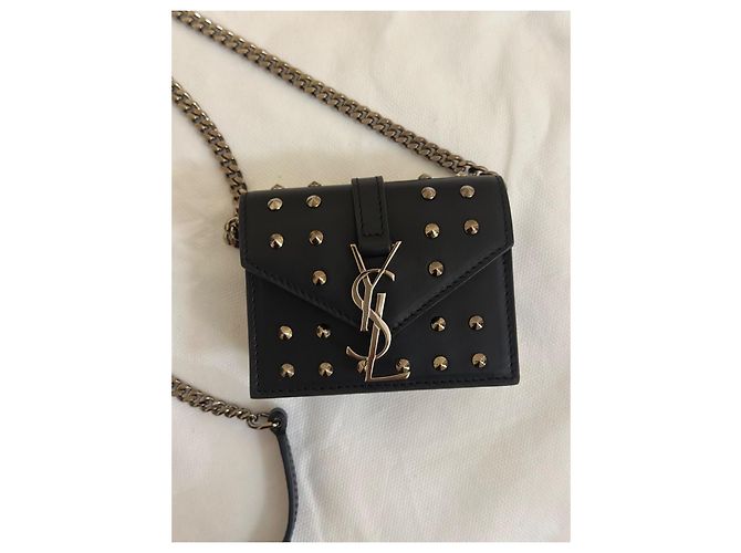 Bolsa Saint Laurent Candy Preta de Couro Preto - vista 10