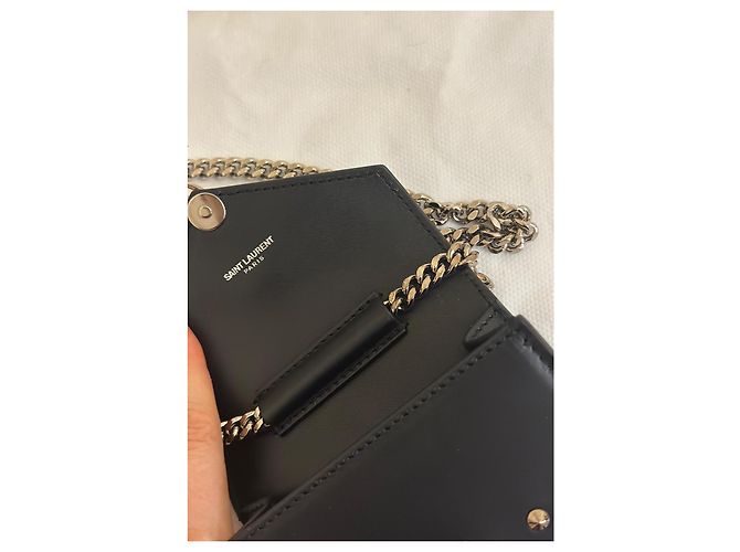 Bolsa Saint Laurent Candy Preta de Couro Preto - vista 12