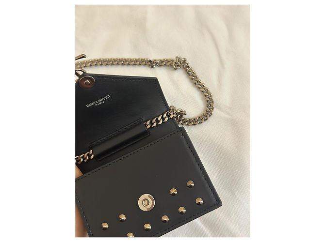 Bolsa Saint Laurent Candy Preta de Couro Preto - vista 14