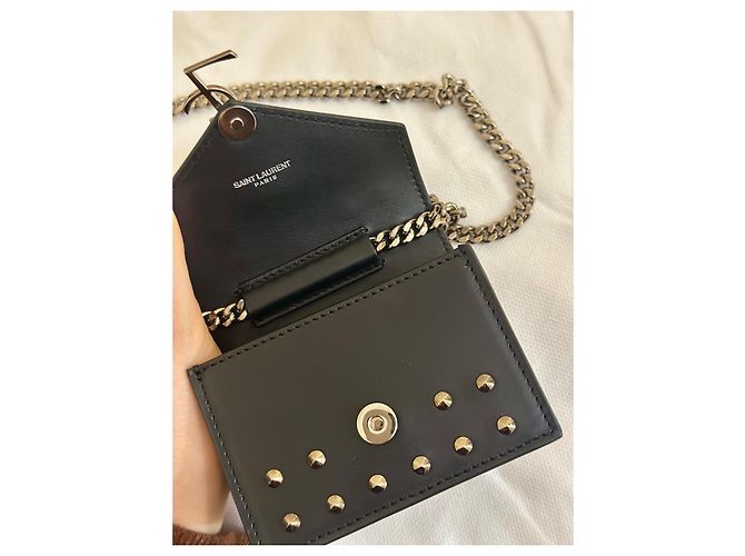 Bolsa Saint Laurent Candy Preta de Couro Preto - vista 15