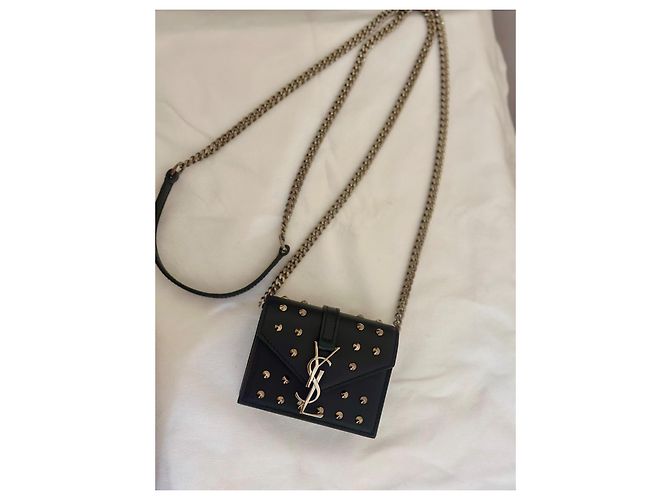 Bolsa Saint Laurent Candy Preta de Couro Preto - vista 3
