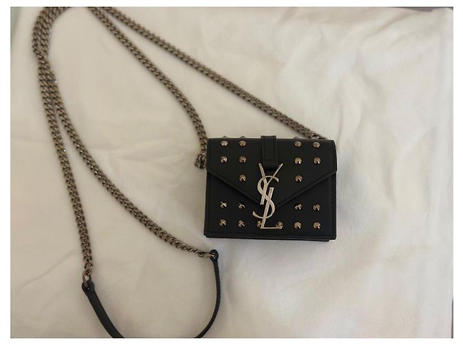 Bolsa Saint Laurent Candy Preta de Couro Preto - vista 4