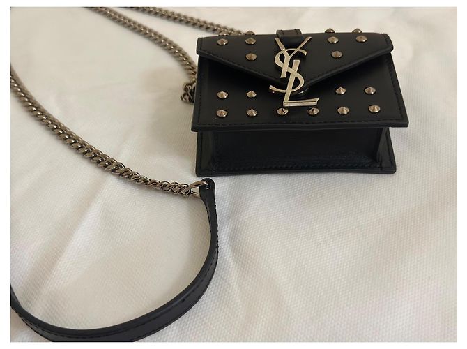 Bolsa Saint Laurent Candy Preta de Couro Preto - vista 5
