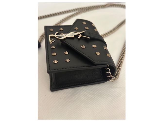 Bolsa Saint Laurent Candy Preta de Couro Preto - vista 6