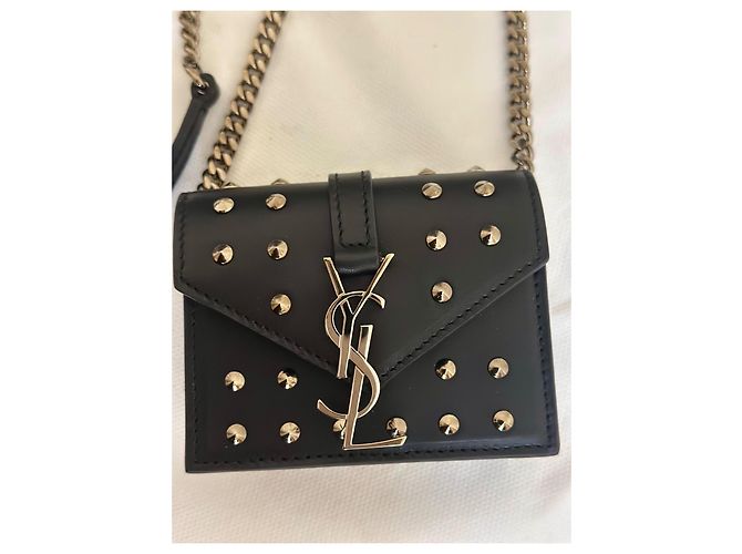 Bolsa Saint Laurent Candy Preta de Couro Preto - vista 7
