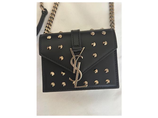 Bolsa Saint Laurent Candy Preta de Couro Preto - vista 8