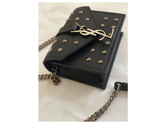 Bolsa Saint Laurent Candy Preta de Couro Preto - vista 9