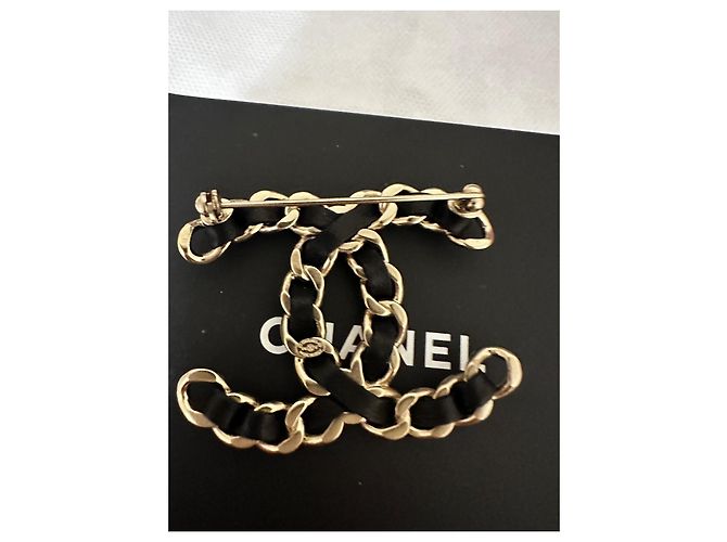 Spilla Chanel in pelle intrecciata - vista 3