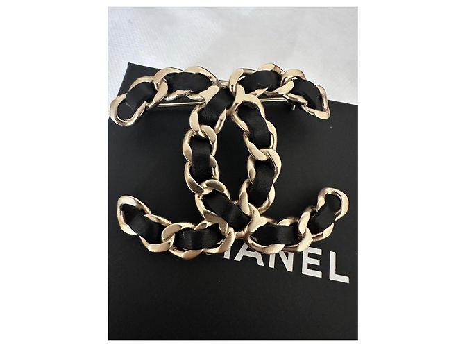 Spilla Chanel in pelle intrecciata - vista 5