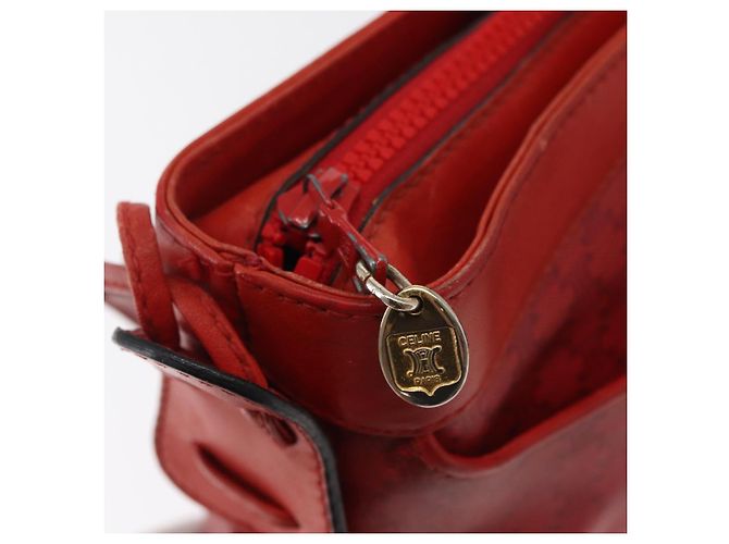 Céline Borsa a Spalla in Tela Macadam CELINE Rossa Oro Auth 161503 Rosso D'oro - vista 10