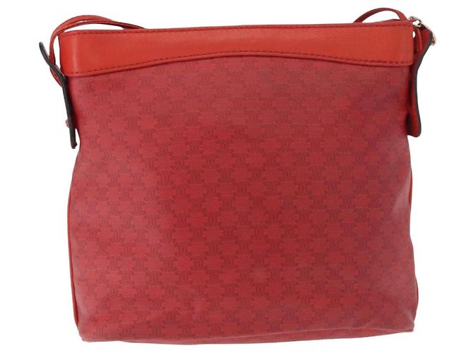 Céline Borsa a Spalla in Tela Macadam CELINE Rossa Oro Auth 161503 Rosso D'oro - vista 2