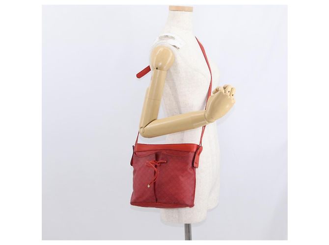 Céline Borsa a Spalla in Tela Macadam CELINE Rossa Oro Auth 161503 Rosso D'oro - vista 23