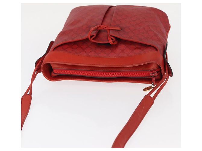 Céline Borsa a Spalla in Tela Macadam CELINE Rossa Oro Auth 161503 Rosso D'oro - vista 6