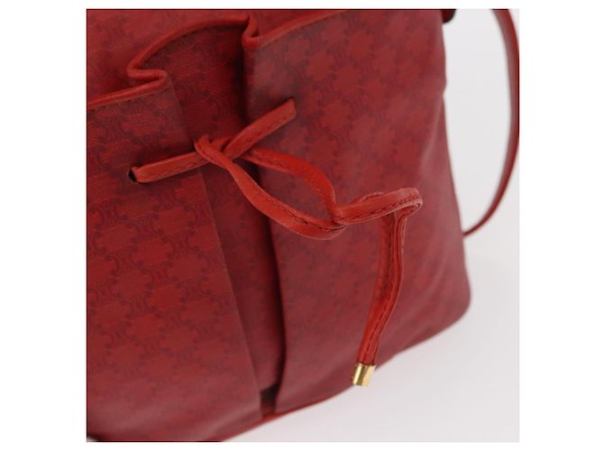 Céline Borsa a Spalla in Tela Macadam CELINE Rossa Oro Auth 161503 Rosso D'oro - vista 9