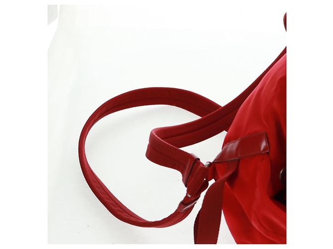 PRADA Backpack Nylon Red Silver Auth 160522 Silvery - view 10