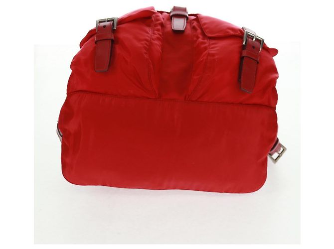 PRADA Backpack Nylon Red Silver Auth 160522 Silvery - view 11