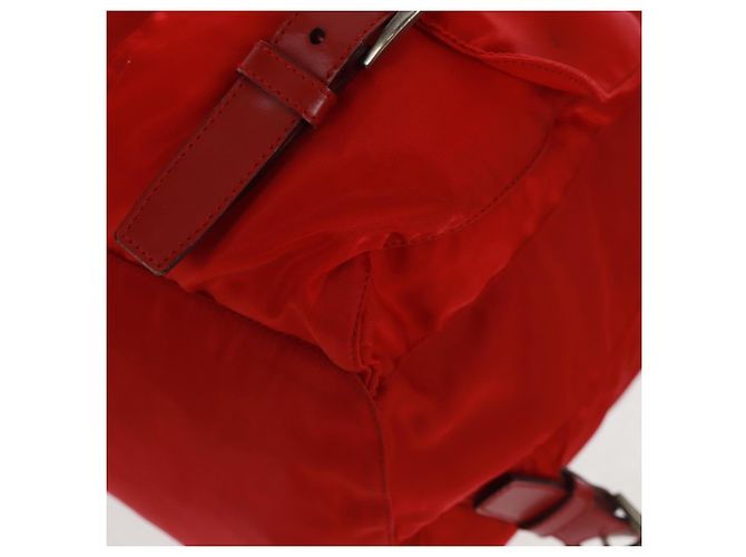 PRADA Backpack Nylon Red Silver Auth 160522 Silvery - view 13