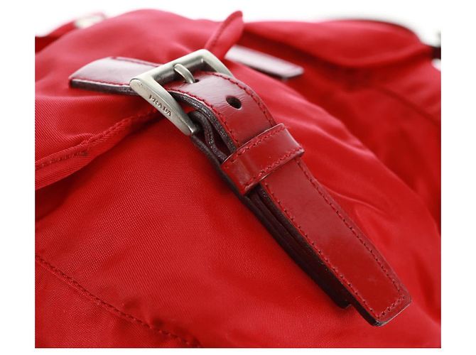 PRADA Backpack Nylon Red Silver Auth 160522 Silvery - view 17