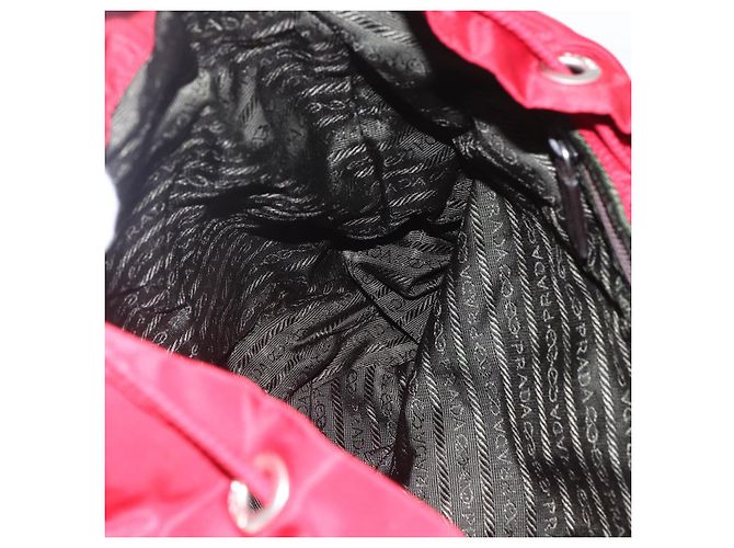 PRADA Backpack Nylon Red Silver Auth 160522 Silvery - view 22