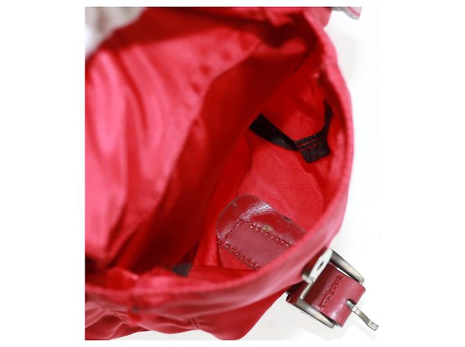 PRADA Backpack Nylon Red Silver Auth 160522 Silvery - view 23