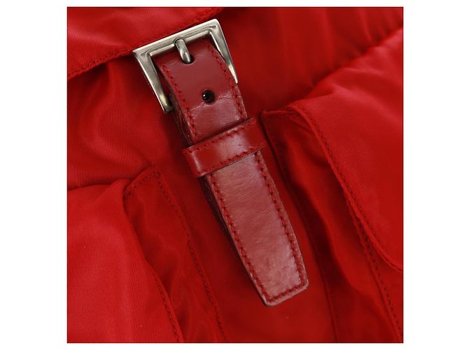 PRADA Backpack Nylon Red Silver Auth 160522 Silvery - view 25