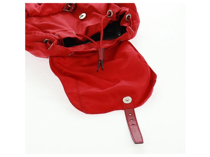 PRADA Backpack Nylon Red Silver Auth 160522 Silvery - view 26