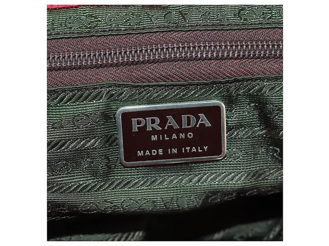 PRADA Backpack Nylon Red Silver Auth 160522 Silvery - view 27
