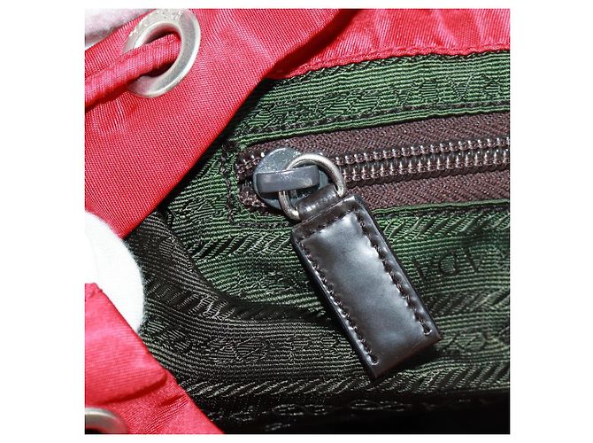 PRADA Backpack Nylon Red Silver Auth 160522 Silvery - view 28