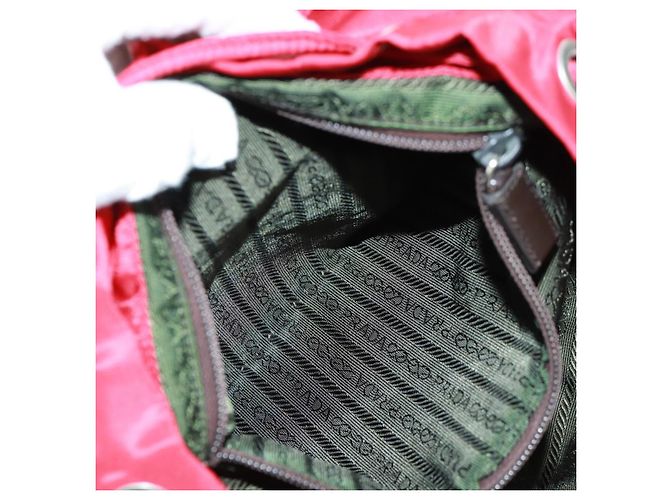 PRADA Backpack Nylon Red Silver Auth 160522 Silvery - view 29