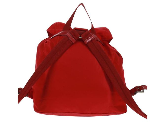 PRADA Backpack Nylon Red Silver Auth 160522 Silvery - view 3