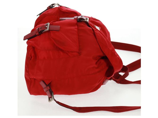 PRADA Backpack Nylon Red Silver Auth 160522 Silvery - view 5
