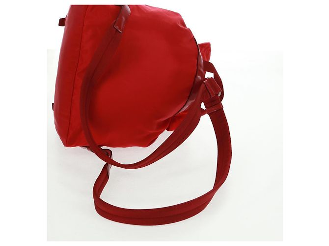 PRADA Backpack Nylon Red Silver Auth 160522 Silvery - view 9