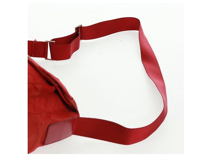 PRADA Schultertasche Nylon Rot Silber Authentisch 161482 - Ansicht 14