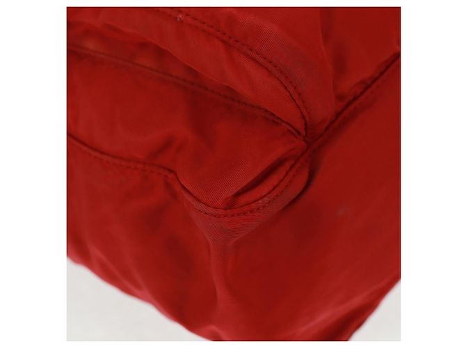 PRADA Schultertasche Nylon Rot Silber Authentisch 161482 - Ansicht 15