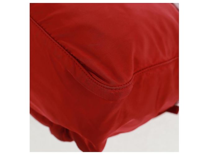 PRADA Schultertasche Nylon Rot Silber Authentisch 161482 - Ansicht 18