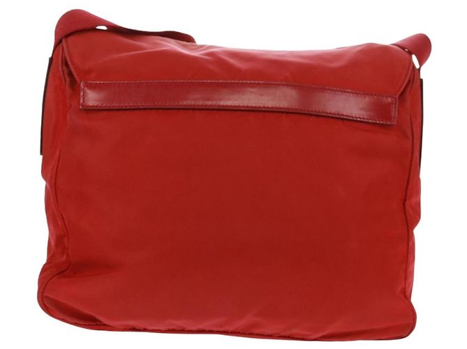 PRADA Schultertasche Nylon Rot Silber Authentisch 161482 - Ansicht 2