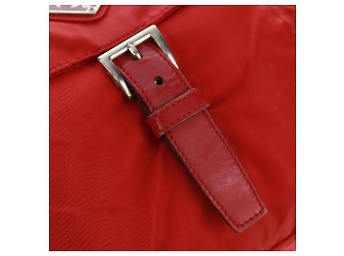 PRADA Schultertasche Nylon Rot Silber Authentisch 161482 - Ansicht 20
