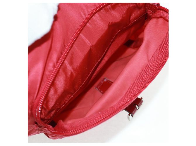 PRADA Schultertasche Nylon Rot Silber Authentisch 161482 - Ansicht 23