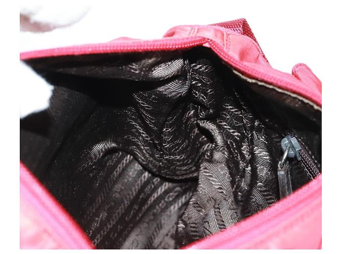 PRADA Schultertasche Nylon Rot Silber Authentisch 161482 - Ansicht 26