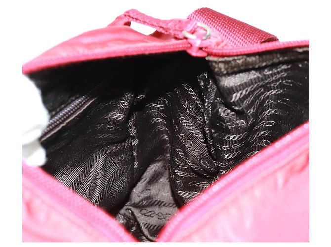 PRADA Schultertasche Nylon Rot Silber Authentisch 161482 - Ansicht 27