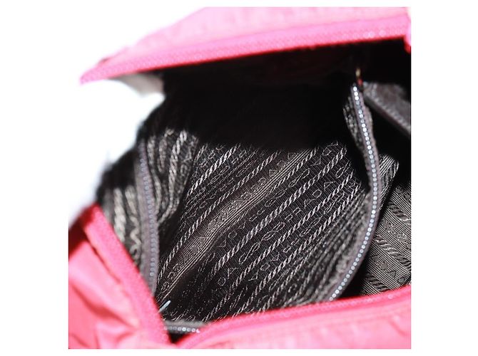 PRADA Schultertasche Nylon Rot Silber Authentisch 161482 - Ansicht 29
