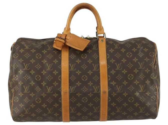 LOUIS VUITTON Borsa Boston Monogram Keepall 50 M41426 LV Auth 159649 Monogramma - vista 13