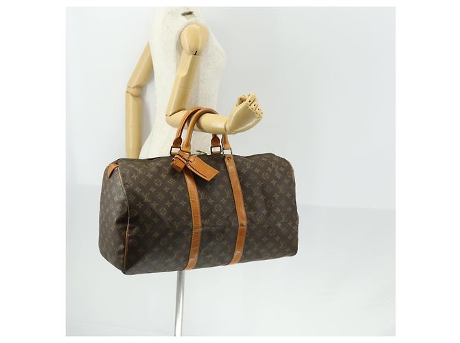 LOUIS VUITTON Borsa Boston Monogram Keepall 50 M41426 LV Auth 159649 Monogramma - vista 24