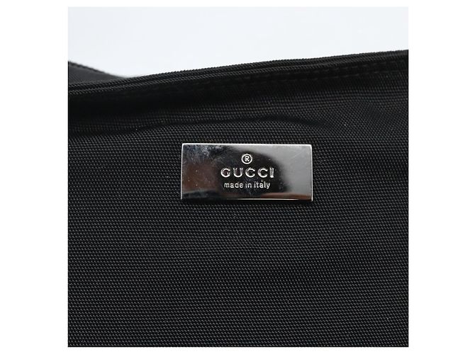 Borsa a Spalla GUCCI Nylon Nero Argento 141198 Auth hk3295 - vista 17