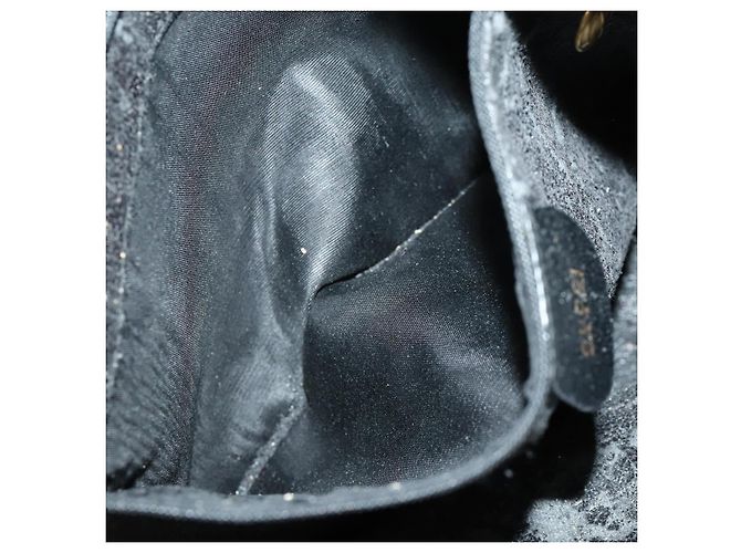 Bamboo Borsa a Mano GUCCI in Camoscio 2 in 1 Nero Oro 001 2404 1638 Auth 158529 D'oro - vista 11