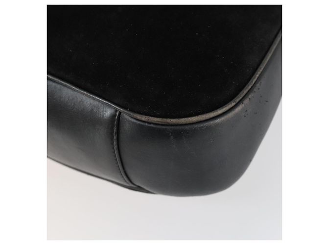 Bamboo Borsa a Mano GUCCI in Camoscio 2 in 1 Nero Oro 001 2404 1638 Auth 158529 D'oro - vista 18