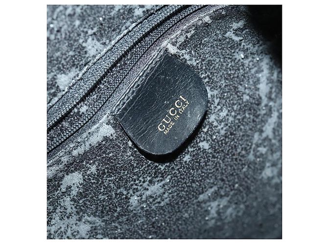 Bamboo Borsa a Mano GUCCI in Camoscio 2 in 1 Nero Oro 001 2404 1638 Auth 158529 D'oro - vista 19